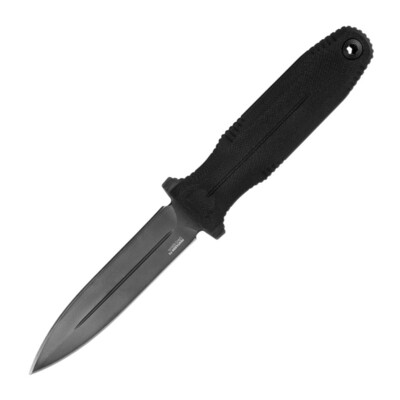 SOG-17-61-01-57 PENTAGON FX – BLACKOUT taktický nôž - dýka 12 cm, celočierna, G10, puzdro GRN