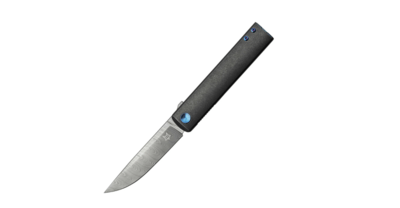 FOX Knives FX-543 DBL Chnops vreckový nôž 7,5 cm, damašek, šedá, modro-fialová, titán 