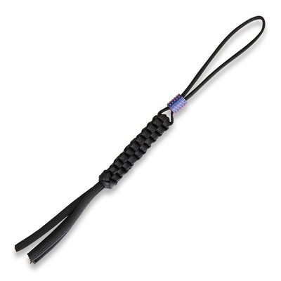 A-01B We Knife / Black Tied Paracord Lanyard _x000D_ + Purple Round Ti Bead