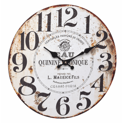 60.3045.10 TFA VINTAGE Quinine Tonique Analogové nástěnné hodiny v retro stylu
