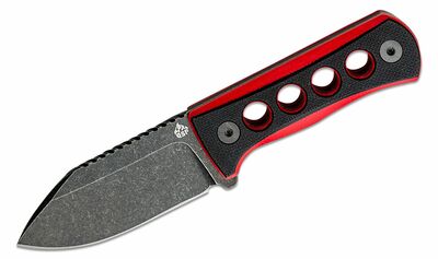 QSP Knife QS141-B2 Canary G10 Black/Red nôž na krk 6,4 cm, Blackwash, čierno-červená, puzdro Kydex