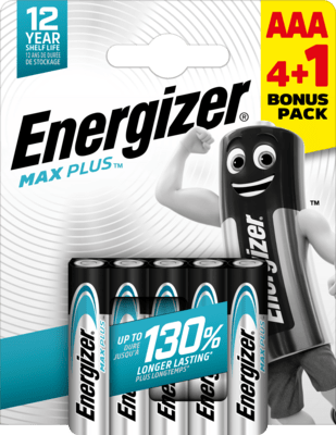Energizer Max Plus AAA alkalické batérie 4+1 5ks E303321100