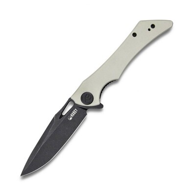 Kubey KB245F Raven Ivory vreckový nôž 9 cm, čierna Dark Stonewash, smotanovo-biela, G10