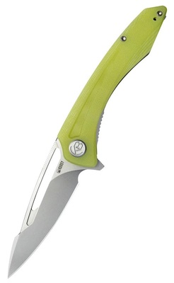 Kubey KU345H Merced zsebkés 8,8 cm, Gyöngyfúvott, átlátszó sárga, G10 