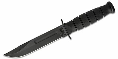 KA-BAR KB-1256 SHORT-BLACK taktický nůž 13,3 cm, celočerná, Kraton, kožené pouzdro