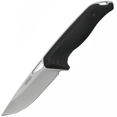 Gerber 31-003625 Moment vreckový nôž 8,5 cm, Satin, čierna, guma, nylonové puzdro