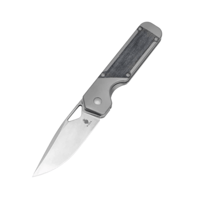 Kizer Ki3634A1 Militaw vreckový nôž 8,5 cm, Stonewash, čierna, sivá, titán + micarta