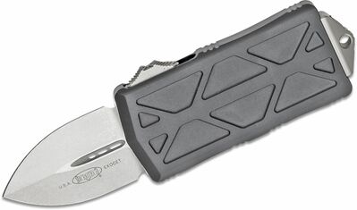 Microtech 157-10 Exocet Stonewash automatický nůž 5 cm, černá, hliník, spona na peníze