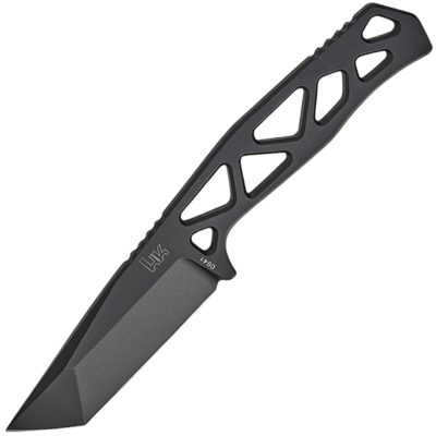 Heckler & Koch 02HK002 FX01 pevný nôž 7,5 cm, čierny titánový povlak, celooceľový, puzdro Kydex