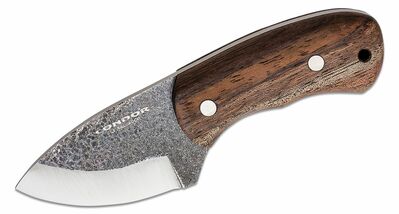 Condor CTK810-2.7HC BEETLE lovecký nůž na krk 6,8 cm, ořechové dřevo, kožené pouzdro, šňůrka paracor