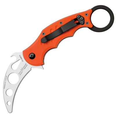 FOX kések FX-599 TK gyakorló zsebkés - karambit 6,5 cm, narancs, G10