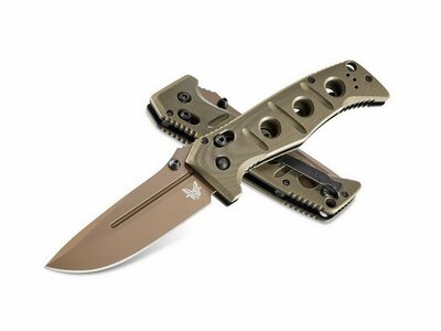 Benchmade 275FE-2 Sibert Adams Dark Earth taktikai zsebkés 9,6 cm, sötétbarna, zöld, G10