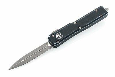 Microtech 147-10DBK UTX-70 Distressed Black automata kés 6,1 cm, Stonewash, fekete, alumínium