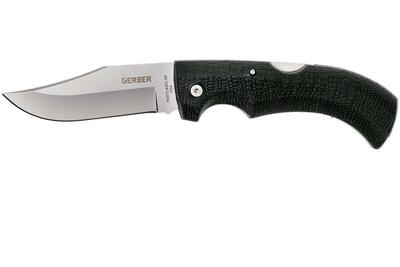 Gerber G6069 Gator zsebkés 8,4 cm, fekete, gumi és FRN, nylon hüvely