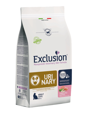 EXCLUSION CURP03 URINARY CAT állateledel macskáknak 300g, sertés/borsó/rizs
