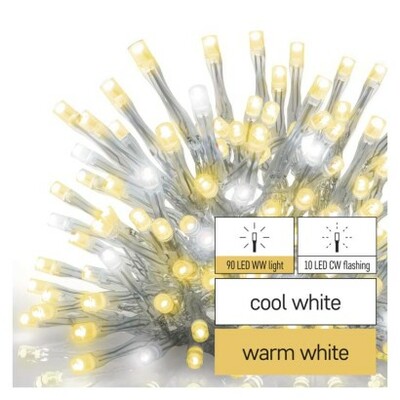 D1CN01 Emos Lighting Standard LED spoj. reťaz blikajúca – cencúle, 2,5 m, vonkajšia, teplá/studená b