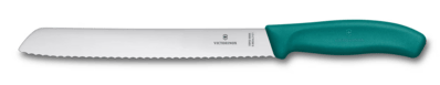 6.8634.21C1B Victorinox Nůž na chléb, 21cm, vlnkové ostří, zelený