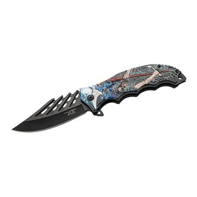 Herbertz 594812 jednoruční kapesní nůž 9cm, hliník, 3D smrtka