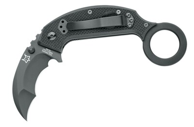 FOX knives FX-590 Chiroptera taktický vreckový nôž 6,5 cm, celočierna, G10