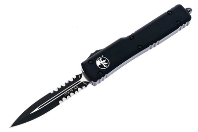 Microtech 147-2T UTX-70 fekete taktikai rész Fogazott automata kés 6,1 cm, teljesen fekete, alumíniu