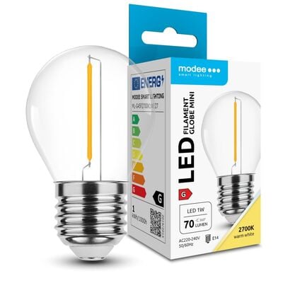 Modee LED izzószálas mini izzó G45 1W E27 70lm meleg fehér (ML-G45F2700K1WE27)