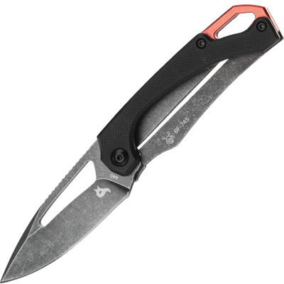 FOX kések BF-745 BLACK FOX RACLI zsebkés 6 cm, Fekete Stonewash, fekete, G10 