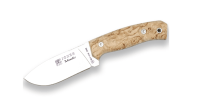 JOKER CL59 Montes vonkajší nôž 10,5 cm, drevo kučeravej brezy, kožené puzdro