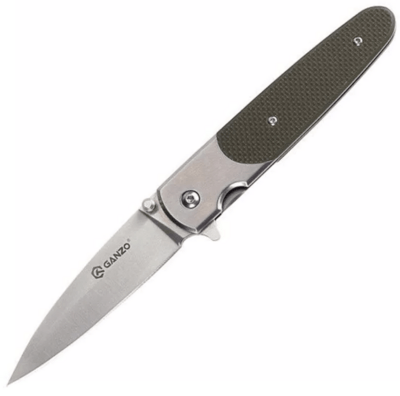 Ganzo Knife G743-1-GR zsebkés 8,7 cm, szatén, zöld, G10, acél