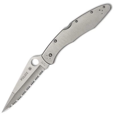 Spyderco C07S Police Model SerratedEdge vreckový taktický nôž 10,7 cm, celooceľový 