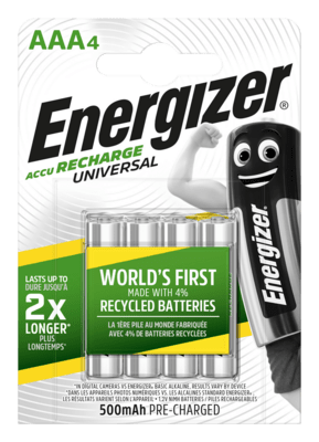 Energizer Universal AAA 500mAh 4ks nabíjecí baterie EHR016