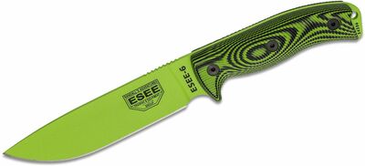 ESEE 6PVG-007 MODEL 6 VENOM túlélőkés 16,5 cm, neon fekete-zöld, G10, tok