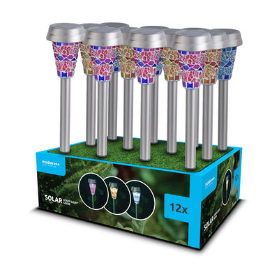 Modee záhradná solárna LED lampa GS030 39cm, AAA 150 mAh 12ks (ML-GS030)