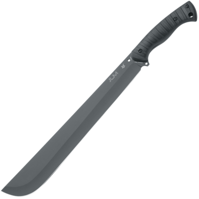 FOX kések FX-693 JUNGLE LATIN MACHETE machete 38 cm, teljesen fekete, FRN, bőr tok