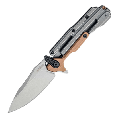 Kershaw K-2039 FRONTRUNNER zsebkés 7,4 cm, Stonewash, szürke, bronz, acél, G10