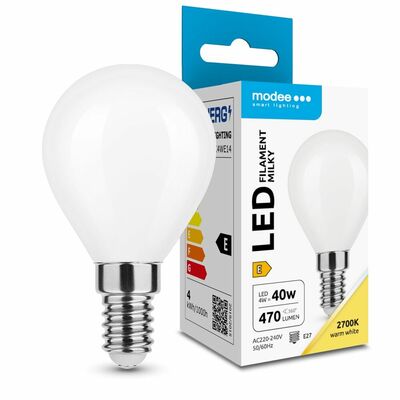 Modee LED žárovka Filament Milky Globe Mini G45 4W E14 470 lm teplá bílá (ML-MG45F2700K4WE14)