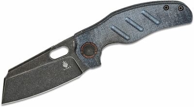 Kizer V4488C5 C01C Farmer zsebkés 8,4 cm, Fekete Stonewash, kék, Micarta