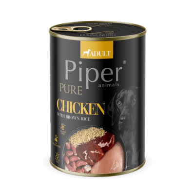 11802471 Piper Pure konzerva pre psa s kuracím mäsom a hnedou ryžou 400g