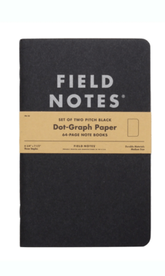 Field Notes FN-35 Pitch Black Dot-Graph Note Book poznámkový blok, černá, 64 stran, 2-balení