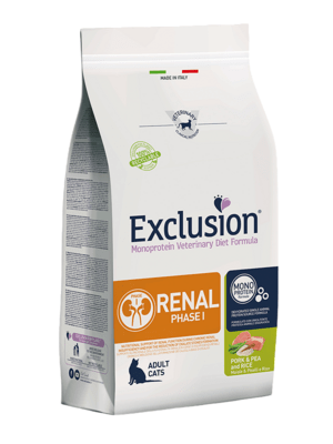 EXCLUSION CREP103 RENAL PHASE 1 CAT veterinární krmivo pro kočky 300g, vepřové/hrách/rýže