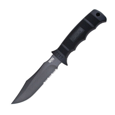 SOG-M37N-CP SOG SEAL PUP taktický nôž 12,5 cm, celočierna, GRN, puzdro Cordura