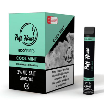 Puff House Cool Mint Jednorazová e-cigareta, mäta s mentolom