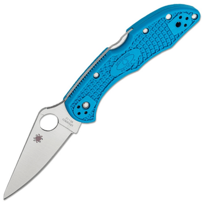 Spyderco C11FPBL Delica 4 Flat Ground Blue vreckový nôž 9,5 cm, Satin, modrá, FRN