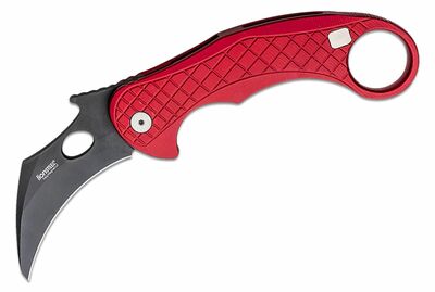 LionSteel LE1 A RB LEOne Fekete Piros zsebkés - karambit 8,2 cm, fekete, piros, alumínium