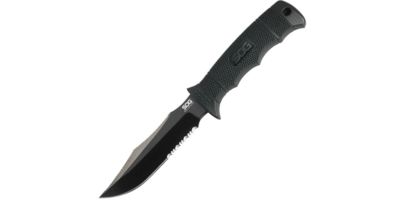SOG-E37T-K Seal Pup Elite taktický nůž 12,3 cm, celočerný, GRN, pouzdro Kydex