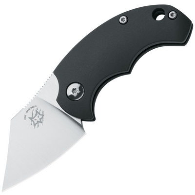 FOX Knives FX-519 Drago Piemontes zsebkés 4,5 cm, fekete, G10, biztosító nélkül, bőrtokkal