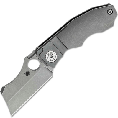 Spyderco C260TIP Stovepipe Titanium vreckový nôž 7 cm, Dark Stonewash, šedá, titán