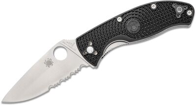 Spyderco C122PSBK Tenacious Lightweight Partly Serrated Black kapesní nůž 8,6 cm, černá, FRN