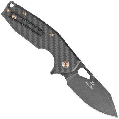 FX-527LI CF FOX knives VOX YARU FOLDING KNIFE STAINLESS STEEL M398 PVD STONEWASHED BLD,CARBON FIBER