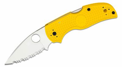 Spyderco C41SYL5 Native 5 vreckový nôž 7,5 cm, žltá, FRN, zúbkovaná čepeľ
