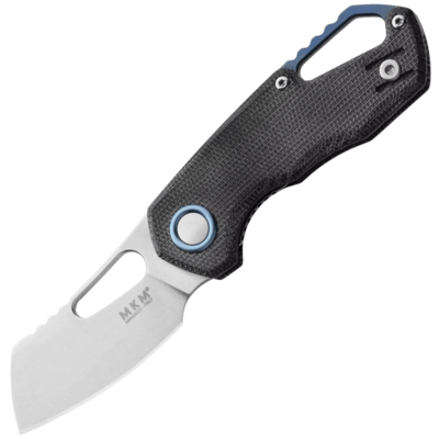 MKM MK FX03M-2BC ISONZO Cleaver zsebkés 4,9 cm, kőmosott, fekete, Micarta
